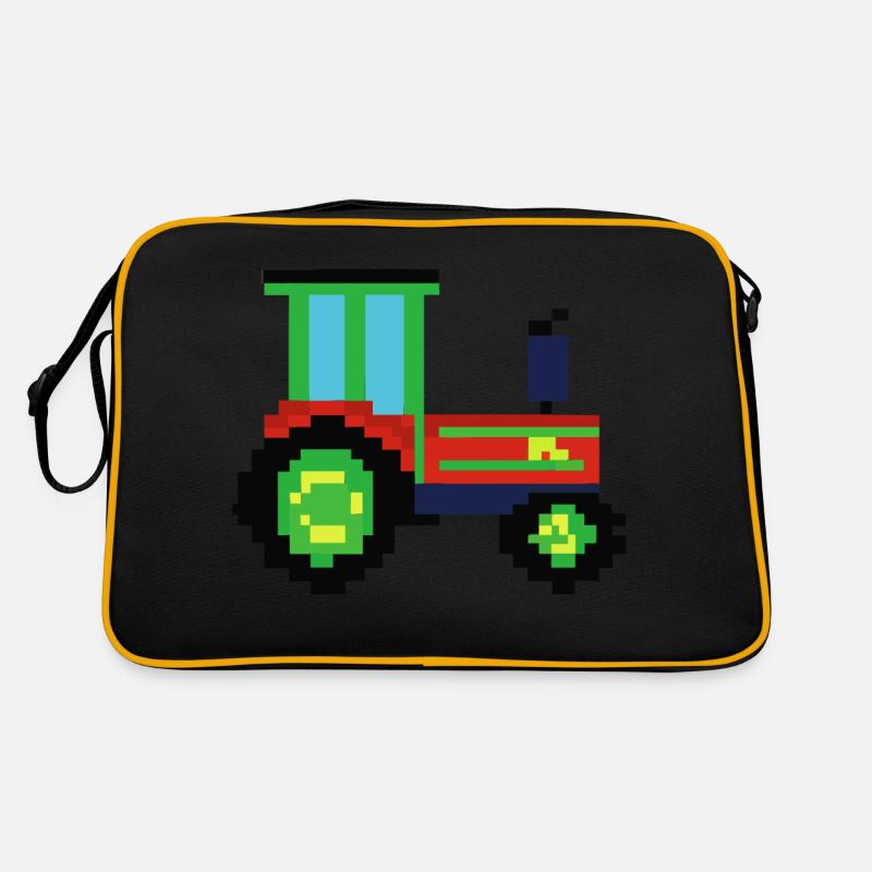 Tractor pixelated gift idea pixel tractor Retro Bag