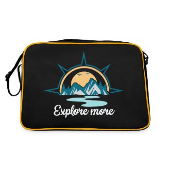 Discover more. explore more. hiking, exploring, - Retro Bag - black/gold - Back