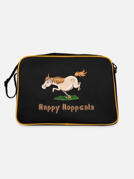 unicorn - Retro Tasche - Schwarz/Gold - Hinten