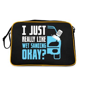 I Just Really Like Wetsanding Okay? Auto Body Tech - Retro Tasche - Schwarz/Gold - Hinten