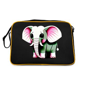 Little Elephant Cartoon Cute Love Adventure 6 - Retro Bag - black/gold - Back