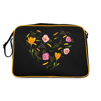 Cœur floral isolé - Sac Retro - noir/or - Dos