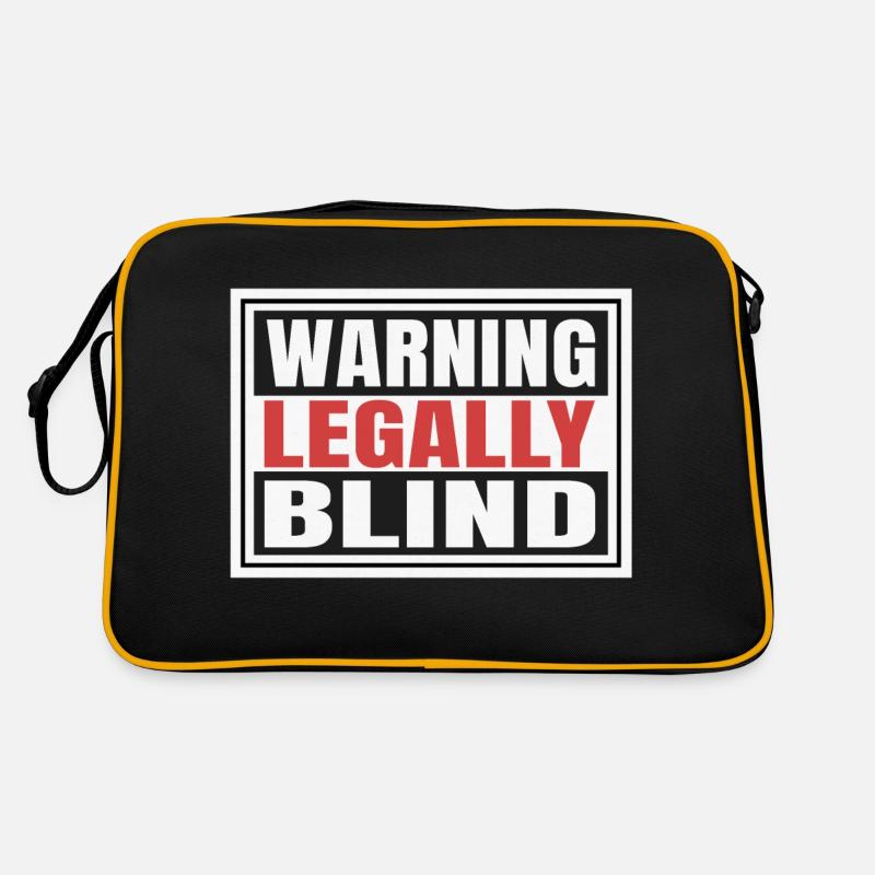 Legally Blind Warning - Retro Bag - black/gold