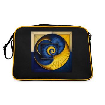 Mandala, Bleu, Cercle, Jaune, Escargot, Toile d’araignée - Sac Retro - noir/or - Dos