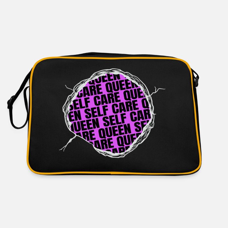 human rights smash the patriarchy present idea - Retro Tasche - Schwarz/Gold