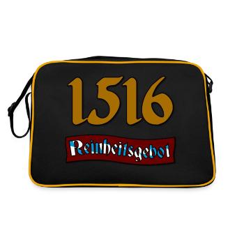 1516 Reinheitsgebot - Retro Tasche - Schwarz/Gold - Hinten