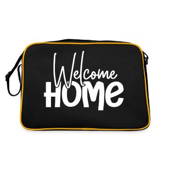 Bienvenue Accueil Retrouvailles Willkommen zu Hause - Sac Retro - noir/or - Dos