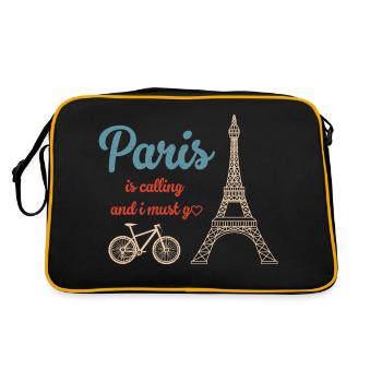 Franzose Frankreich Paris Französisch - Retro Tasche - Schwarz/Gold - Hinten