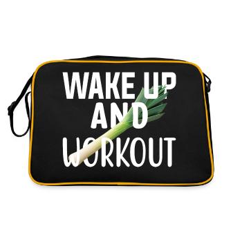 Wake up and workout Get up and exercise. - Retro Bag - black/gold - Back