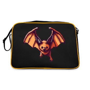 Flying fox as retro and vintage pixel art - Retro Bag - black/gold - Back