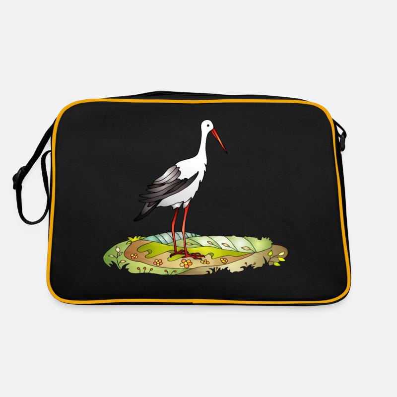 Oiseau cigogne Sac Retro