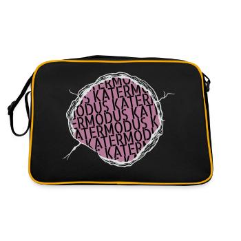 geschenk cool säugetier witzig katze weihnachten - Retro Tasche - Schwarz/Gold - Hinten