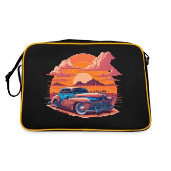 Vibrant sunset in the desert - Retro Bag - black/gold - Back