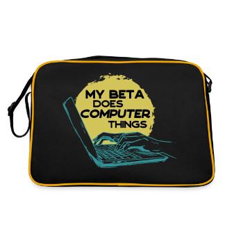 My beta makes computer things programmers - Retro Bag - black/gold - Back
