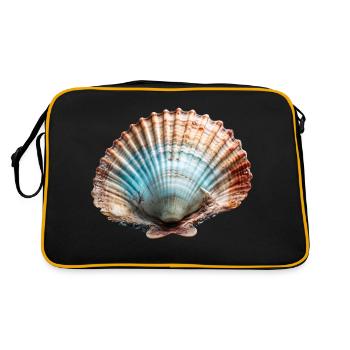 Scallops are also called pilgrim mussels - Retro Bag - black/gold - Back