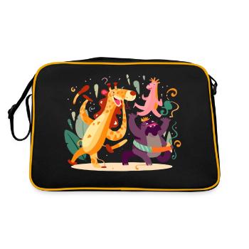 Tiere zum Fest Nr. 2 - Retro Tasche - Schwarz/Gold - Hinten