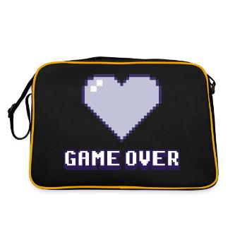 Game Over Purple Heart - Retro Tasche - Schwarz/Gold - Hinten