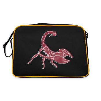 "Scorpion", boho line art design, series "Desert" - Retro Bag - black/gold - Back