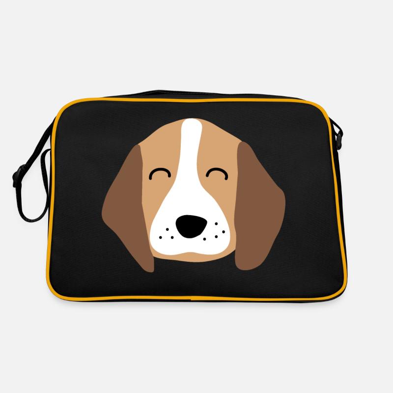 Niedliches Welpengesicht 2 Retro Tasche