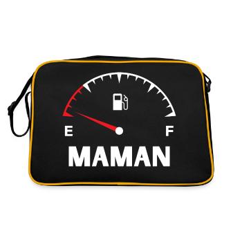 Maman papa bébé assortis - Sac Retro - noir/or - Dos