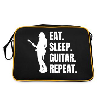 Instrument pincé Guitare Guitariste Instrument de musique - Sac Retro - noir/or - Dos