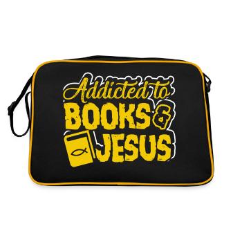 Book Addicted To Books And Jesus - Retro Bag - black/gold - Back