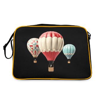 Heißluftballons - Retro Tasche - Schwarz/Gold - Hinten