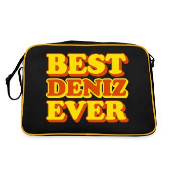Deniz Prénom Cadeau drôle - Sac Retro - noir/or - Dos
