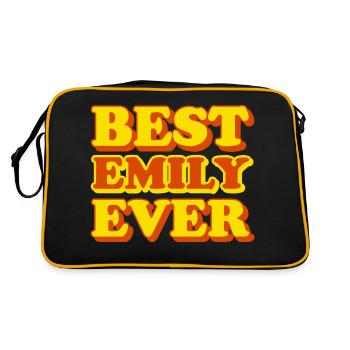 Emily Prénom Drôle de cadeau - Sac Retro - noir/or - Dos