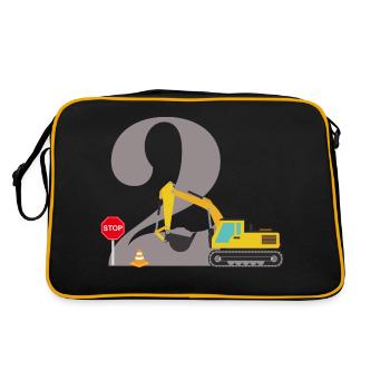 2e anniversaire pelleteuse - Sac Retro - noir/or - Dos