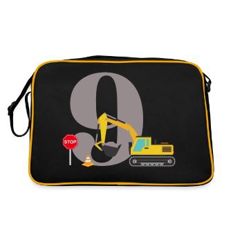 9e anniversaire pelleteuse - Sac Retro - noir/or - Dos