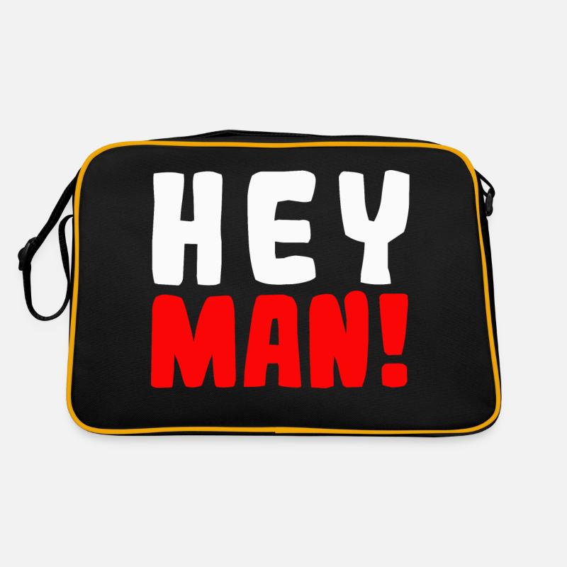 Hey man! - Retro Tasche - Schwarz/Gold