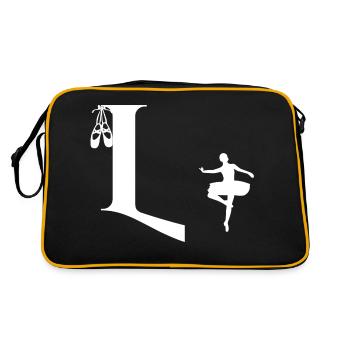 Lettre l ballerine - Sac Retro - noir/or - Dos