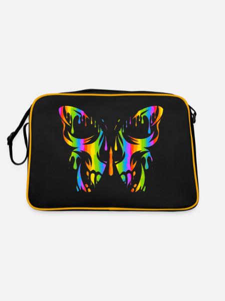 Tattoo Butterfly Nature Butterflies Cute Summer Cocoon - Retro Bag - black/gold - Back