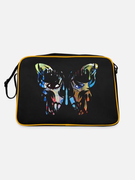 Tattoo Butterfly Nature Butterflies Cute Summer Cocoon - Retro Bag - black/gold - Back