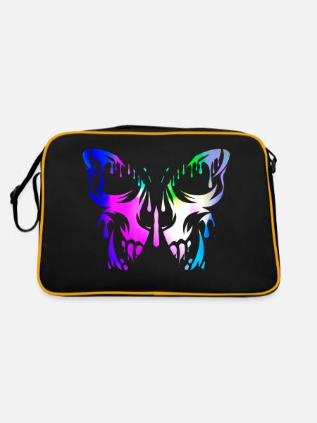 Tattoo Butterfly Nature Butterflies Cute Summer Cocoon - Retro Bag - black/gold - Back