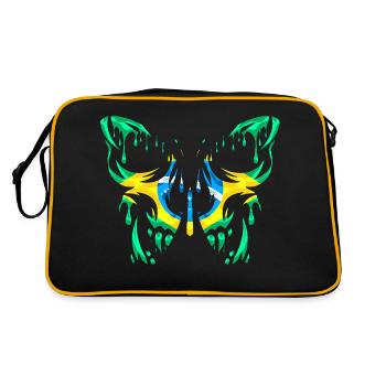 Brazil Country Flag Official States Continent - Retro Bag - black/gold - Back