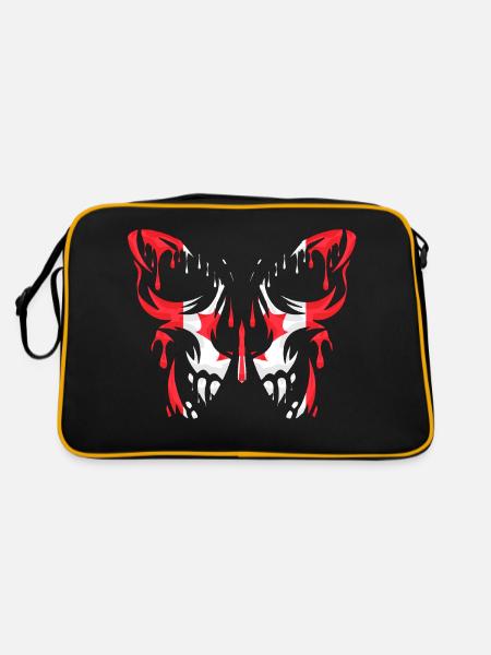 Canada, pays, drapeau, états officiels, continent - Sac Retro - noir/or - Dos