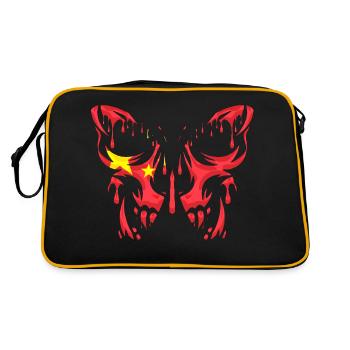 China Landesflagge offizielle Staaten Kontinent - Retro Tasche - Schwarz/Gold - Hinten