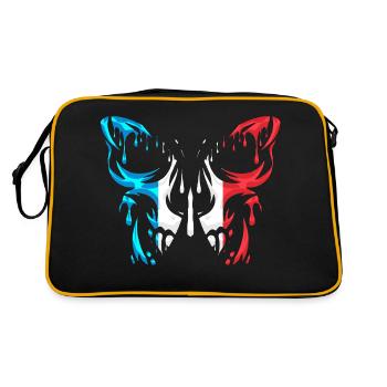 Frankreich, Länderflagge, offizielle Staaten, Kontinent - Retro Tasche - Schwarz/Gold - Hinten
