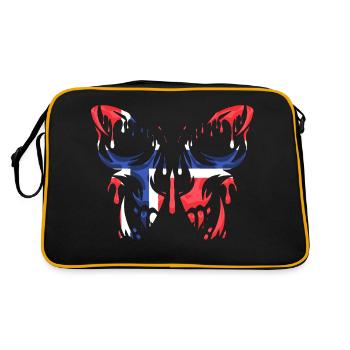 Norwegen, Länderflagge, offizielle Staaten, Kontinent - Retro Tasche - Schwarz/Gold - Hinten