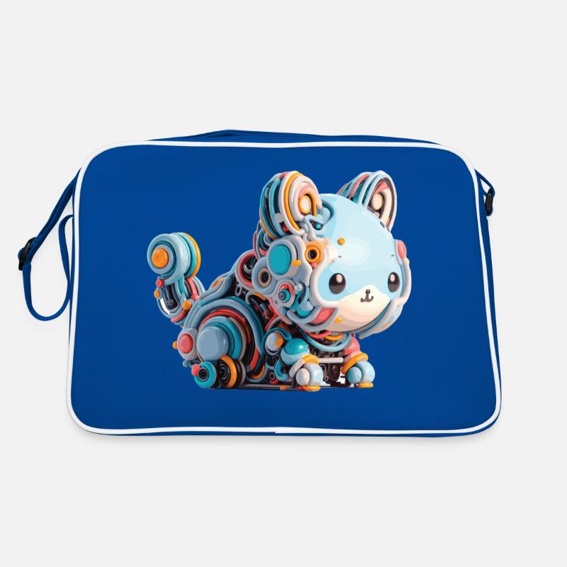 Chat Robot Abstrait Coloré Sac Retro