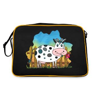 Kuh - Retro Tasche - Schwarz/Gold - Hinten
