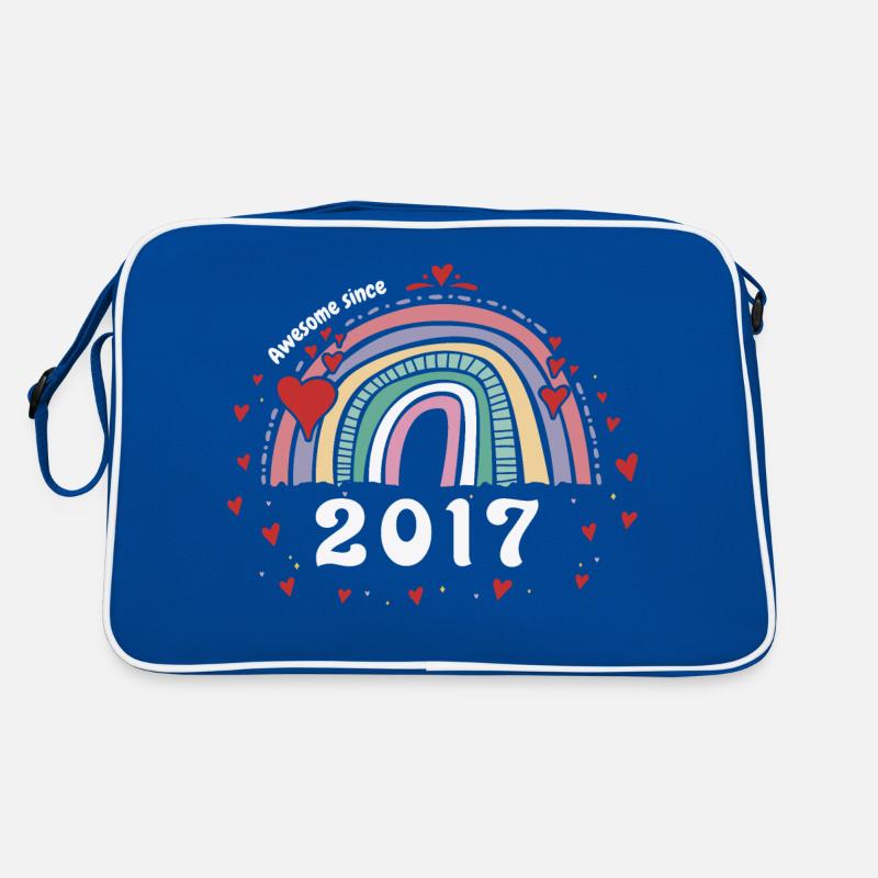 Cute Rainbow Awesome 2017 - 6. Geburtstag mit Retro Tasche
