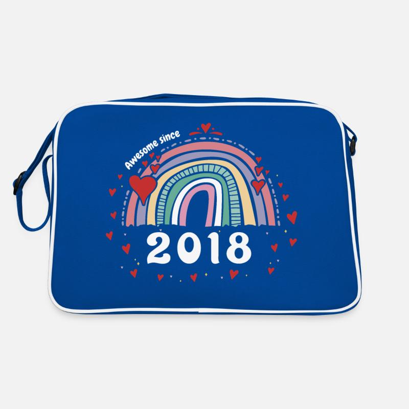 Cute Rainbow Awesome 2018 - 5th Birthday w/ Retro Bag