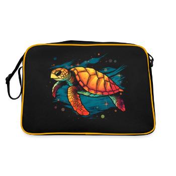 Tortue de mer dans la mer, tortues d’amour - Sac Retro - noir/or - Dos