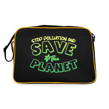 Umweltverschmutzung - Retro Tasche - Schwarz/Gold - Hinten