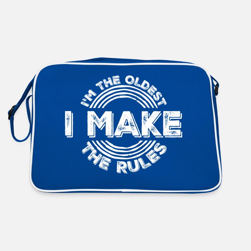 I'm The Oldest I Make The Rules Geschwister Witz Retro Tasche