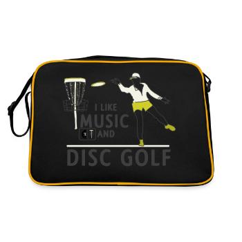 Sound und Discgolf - Retro Tasche - Schwarz/Gold - Hinten