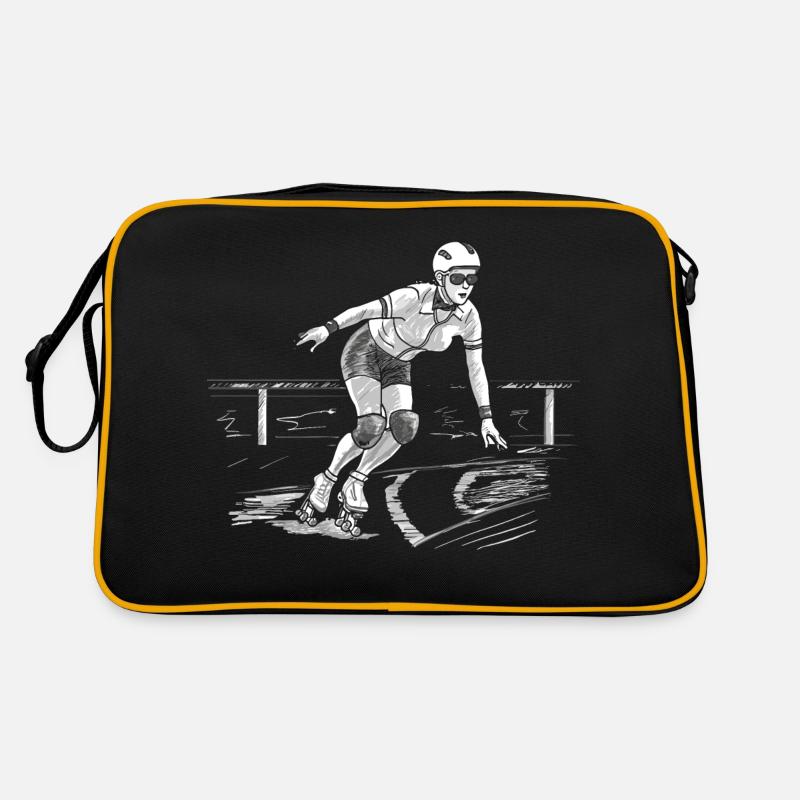 ROLLSCHUHE - Retro Tasche - Schwarz/Gold